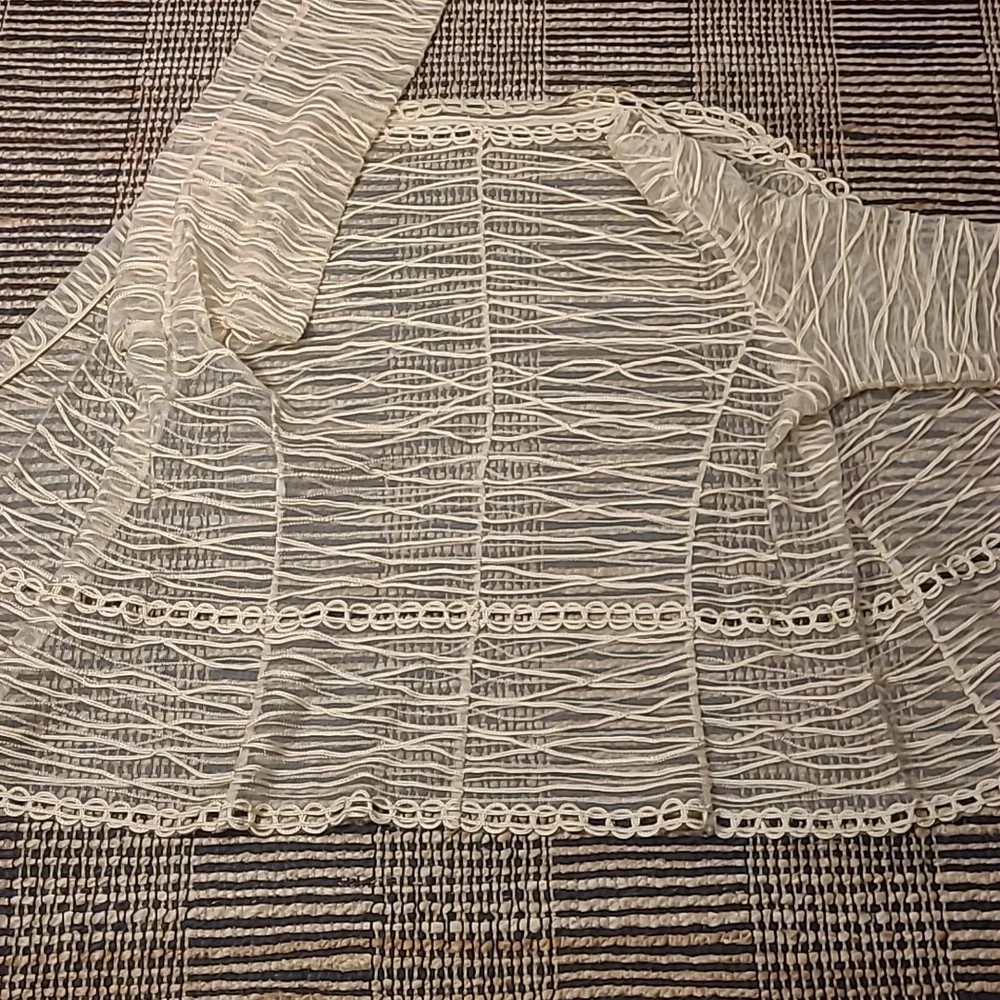 ALBERT NIPON SHEER EMBROIDERED LACE EVENING SHIRT JACKET